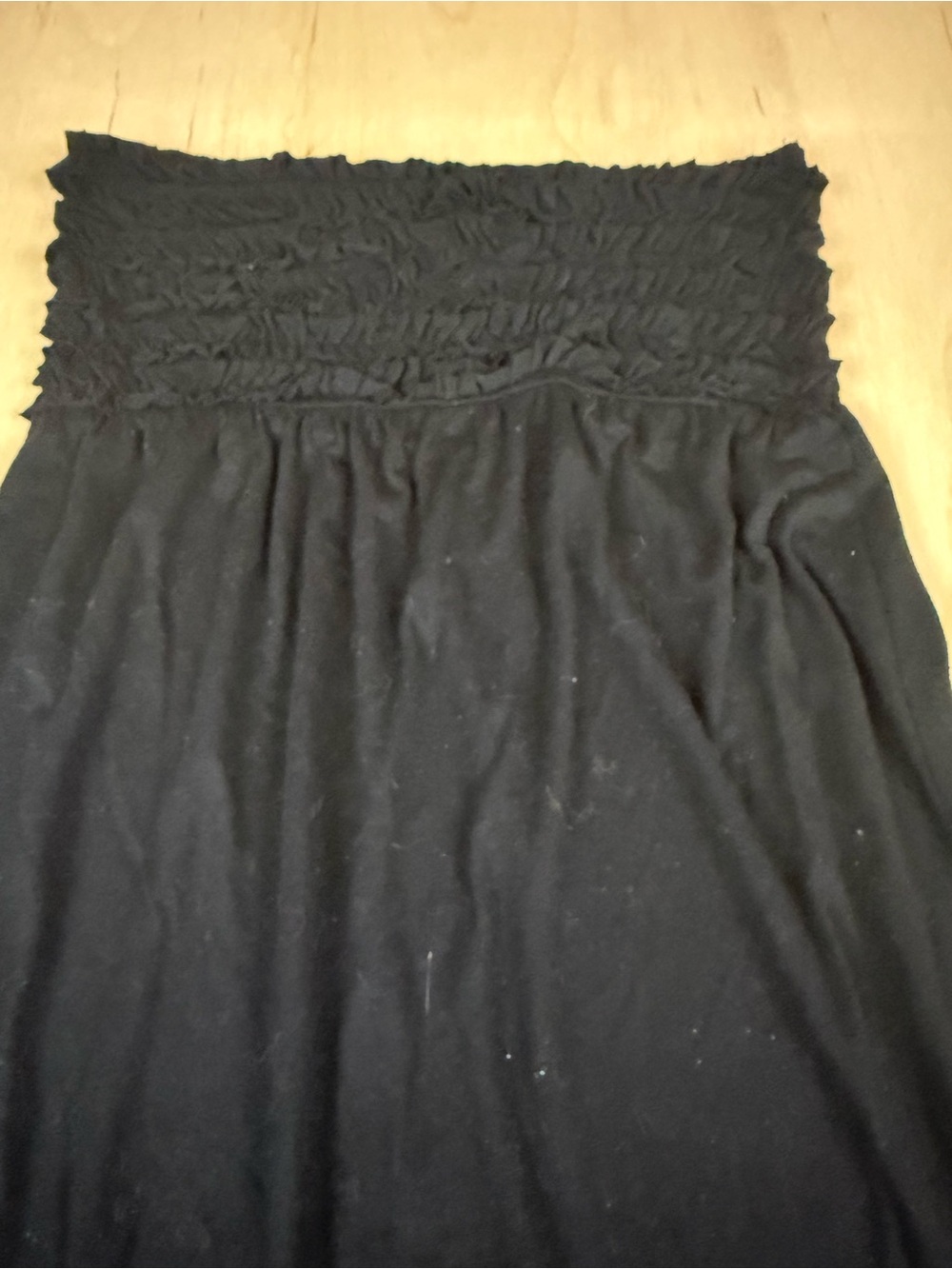 Xhilaration Black Strapless Smocked Bust Maxi Dress